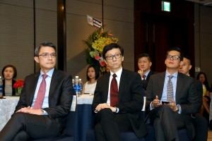 Hong kong Land representatives are listening Mr Le Vu Hoang's speech